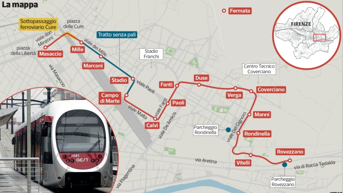 Firenze, via libera alla tramvia per Rovezzano, e viale dei Mille sarà senza pali