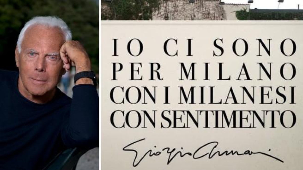 armani e quei cartelloni per i milanesi nella citt224 colpita dal covid io ci sono con sentimento