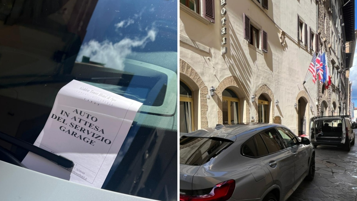 Firenze, auto di lusso blocca la strada per 4 ore davanti all'hotel: è in attesa del «servizio garage»