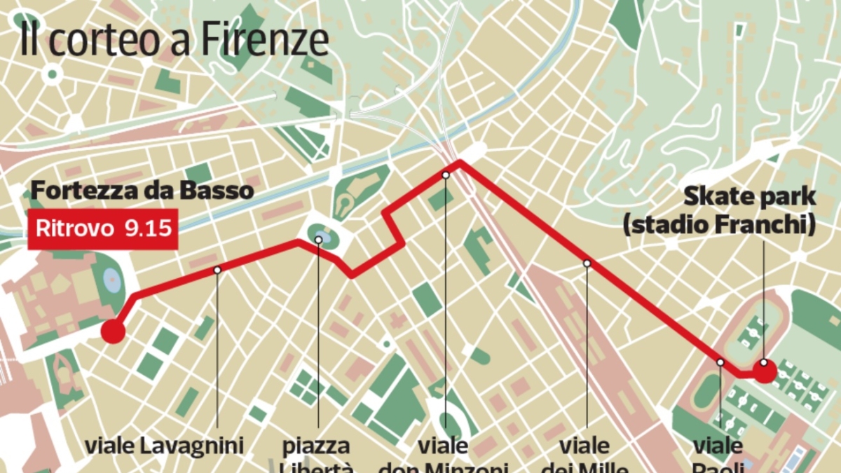 Firenze, il percorso della manifestazione di oggi 3 ottobre: la mappa