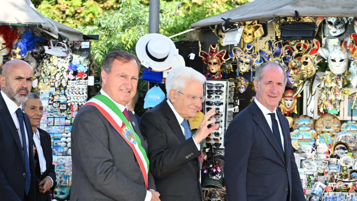 Venezia, il presidente della Repubblica Sergio Mattarella a Palazzo Ducale per la Commissione