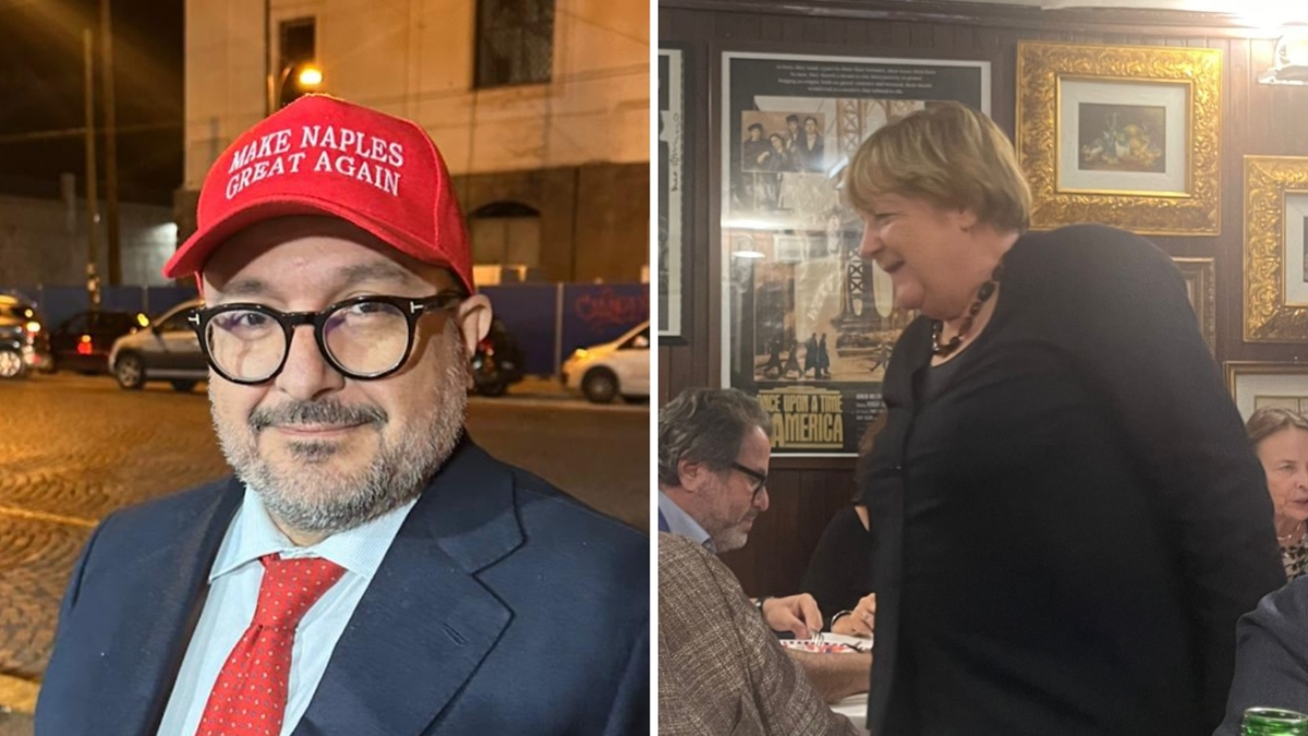 Sangiuliano lancia il berretto trumpiano: «Make Naples great again». Al ristorante trova Merkel e cantano: «Funiculì funiculà»
