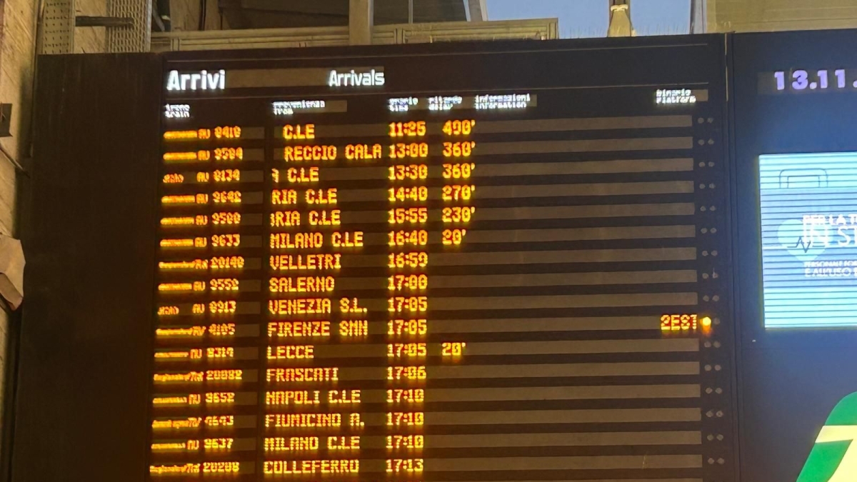 Roma, caos alla stazione Termini: ritardi  fino a 8 ore. La rabbia dei viaggiatori. Ferrovie: «Investimento mortale in Calabria»