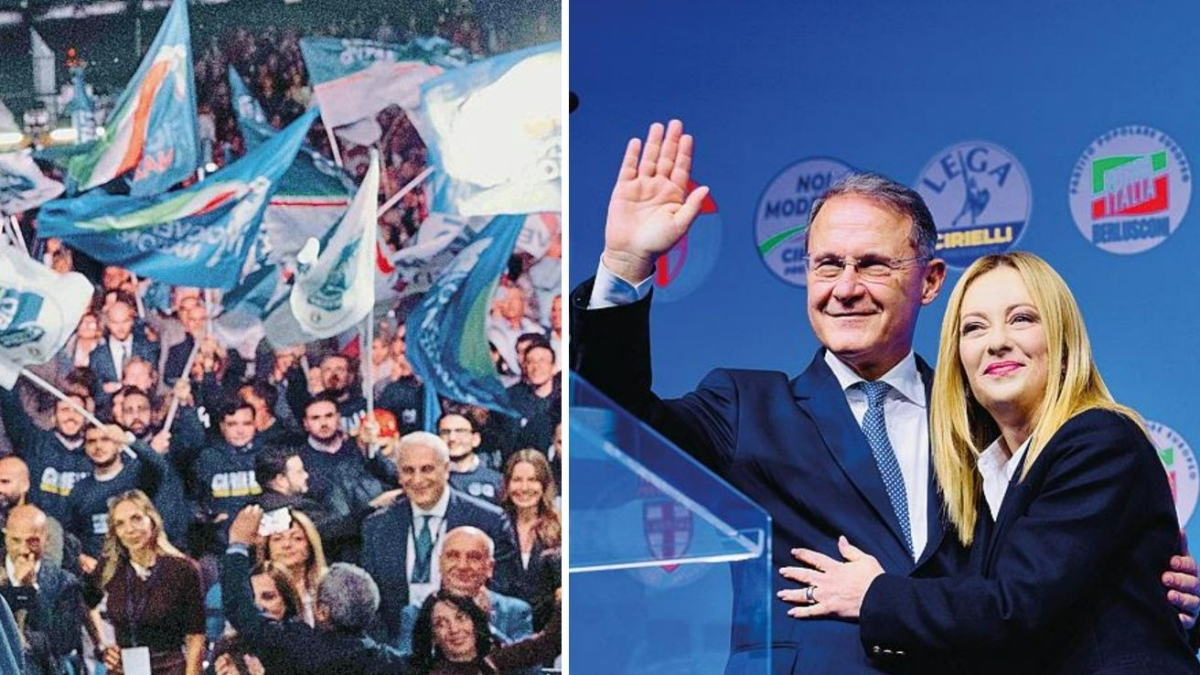 Salsiccia, friarielli e cappotti di cachemire: a Napoli una dimostrazione di forza di Meloni & co. E Tajani cita «Maradona, Careca e Alemao»