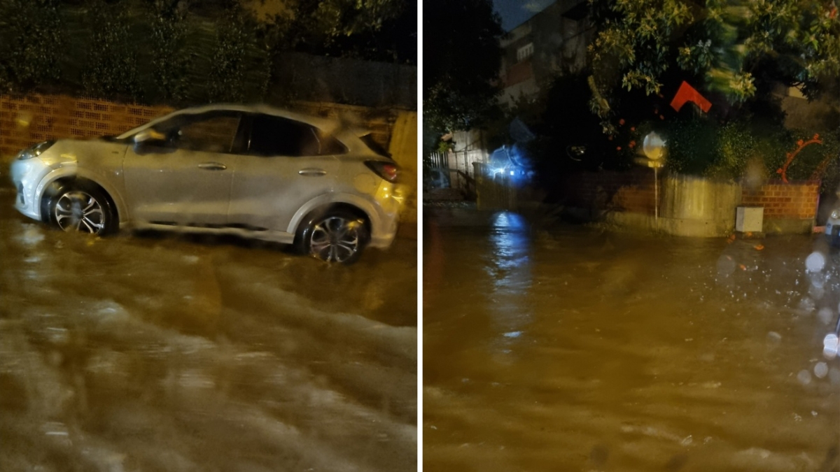 Bomba d'acqua a Carrara nella notte: «In 20 minuti di pioggia intensa il sistema fognario è andato in crisi». Etsesa l'allerta gialla