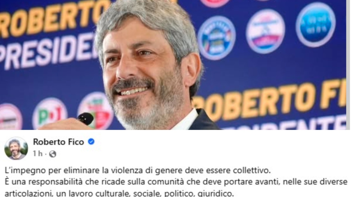 Fico, il primo post social da presidente è per le donne: «Bisogna combattere il maschilismo, la cultura del possesso, ogni tipo di violenza»