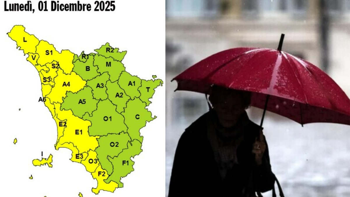 Maltempo in Toscana, allerta gialla sulla costa per forti temporali