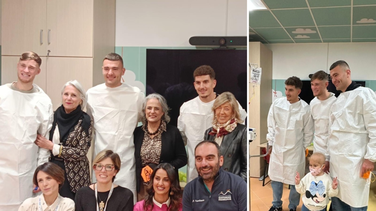 Epifania, Di Lorenzo, Buongiorno e Beukema regalano un sorriso ai piccoli pazienti del Pausilipon