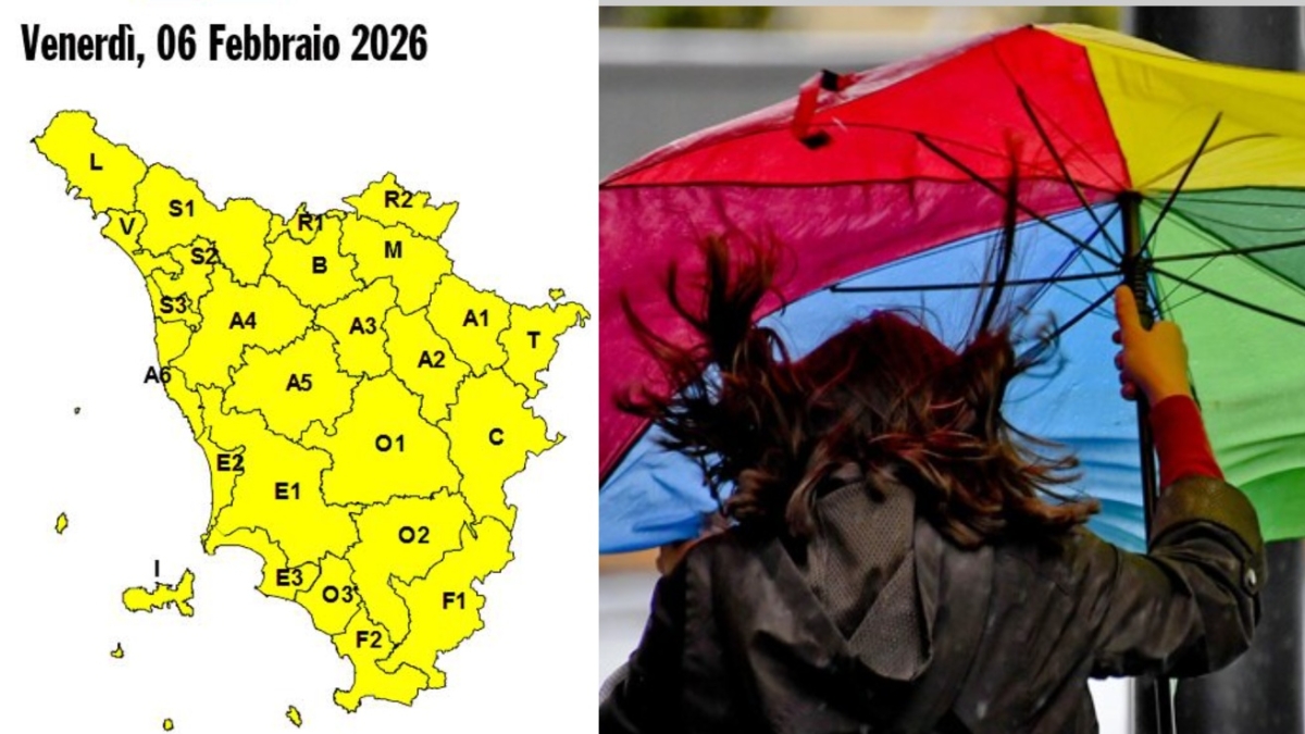 Maltempo in Toscana, allerta gialla per pioggia e vento forte