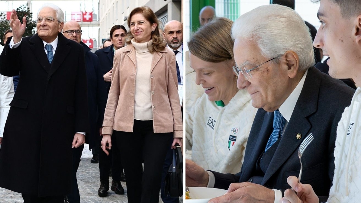 Milano, Mattarella al Villaggio olimpico e la battuta al pranzo con gli atleti: «Sono leggermente fuori età per i Giochi»
