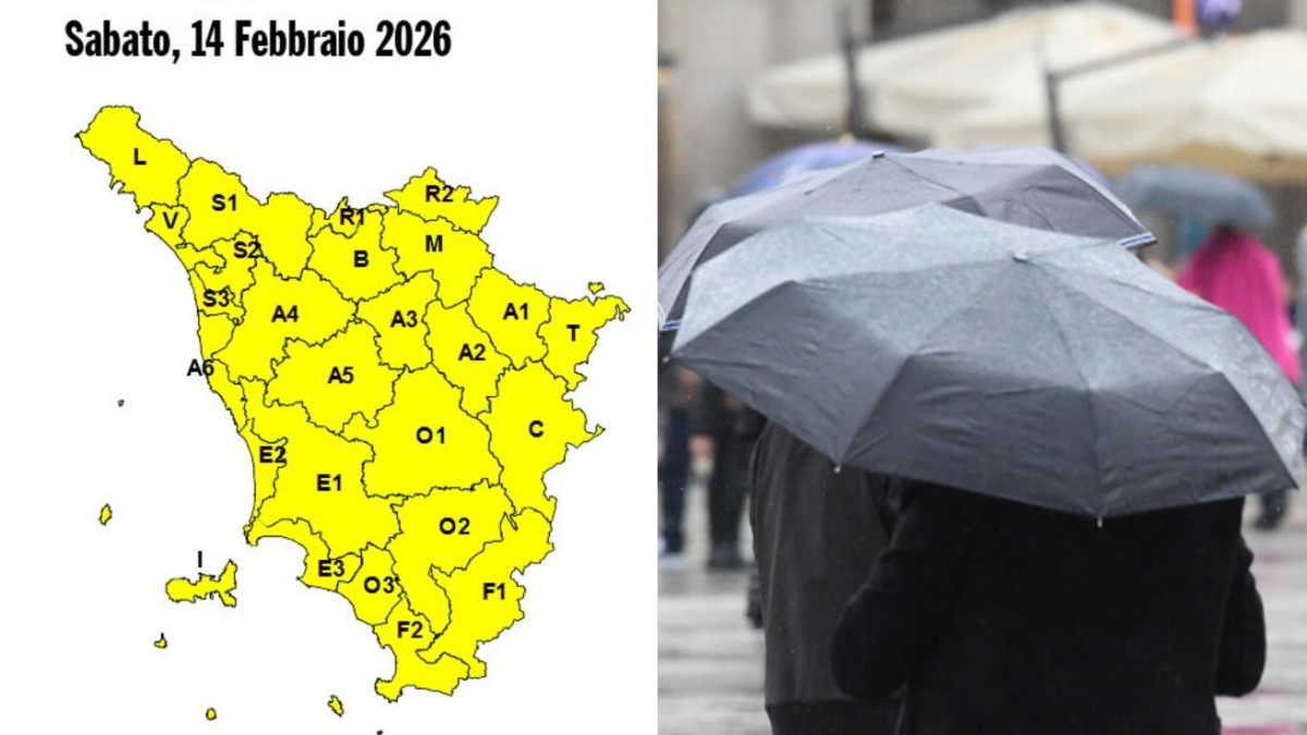 Maltempo in Toscana, torna l'allerta gialla per piogge il 14 febbraio