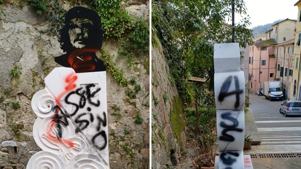 Carrara, la statua di Che Guevara imbrattata con slogan anticastristi. La sindaca condanna: «È simbolo di libertà e giustizia sociale»