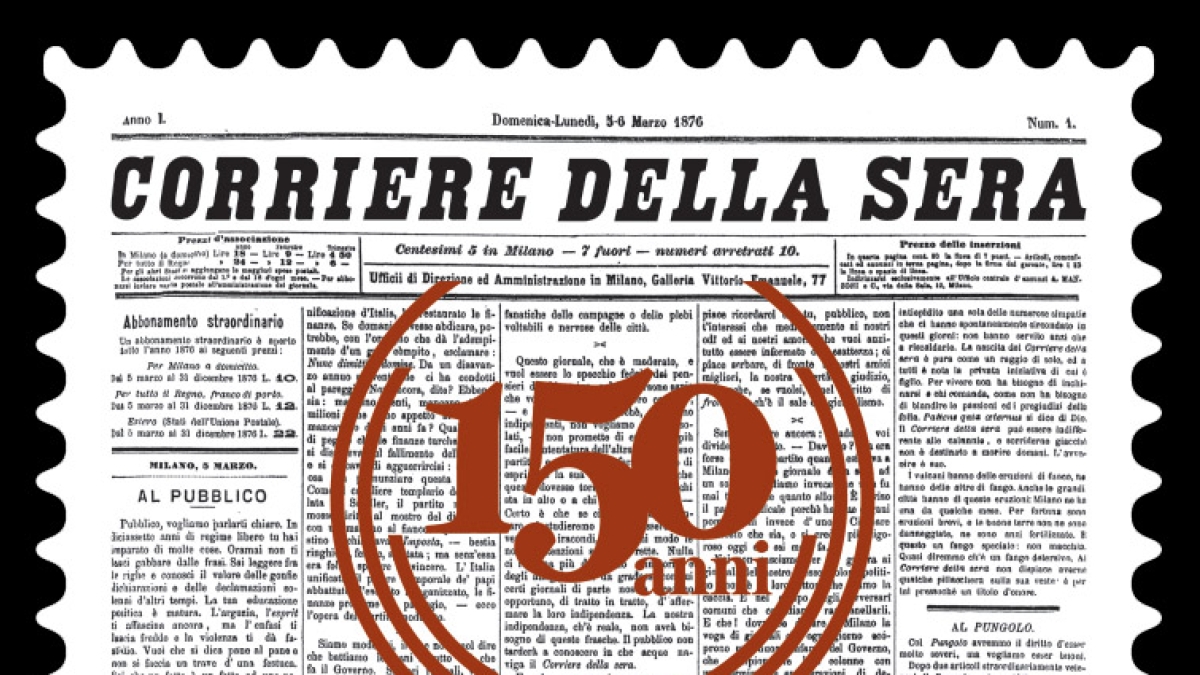 Poste Italiane, il 5 marzo il francobollo speciale per i 150 anni del Corriere della Sera