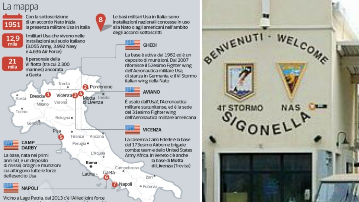 Basi, aeroporti, jet e navi: le strutture militari degli Stati Uniti in Italia che possono essere usate per la guerra in Iran