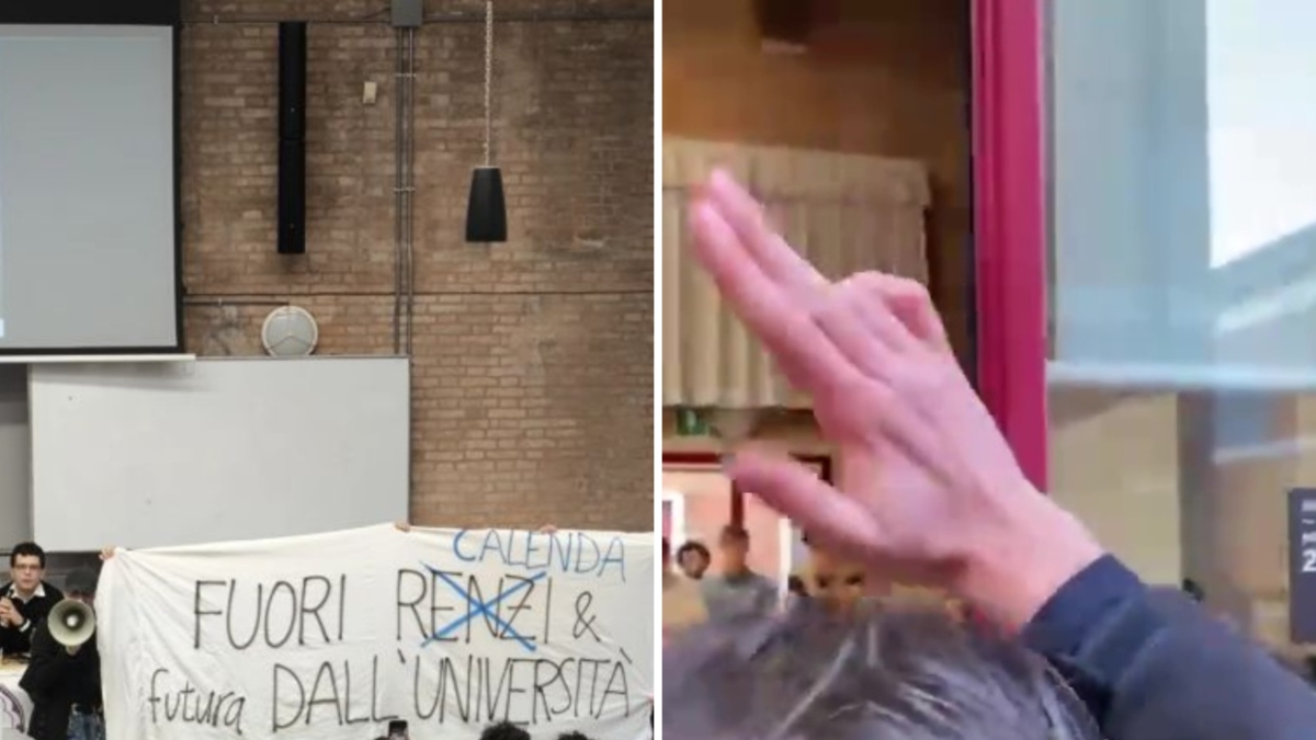 Venezia, Carlo Calenda contestato all'università come Fiano: rispunta il gesto della P38. Gli organizzatori: «Basta intimidazioni, Ca' Foscari resti luogo di dialogo e libertà»
