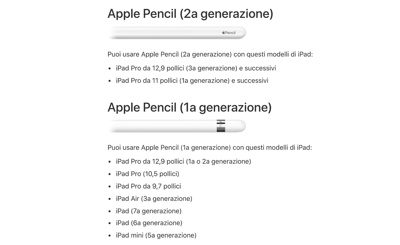 
                                    
                                Apple Pencil 1 e 2, differenze e funzionamento