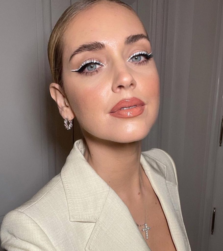 Chiara Ferragni con l'eyeliner bianco. (Instagram)