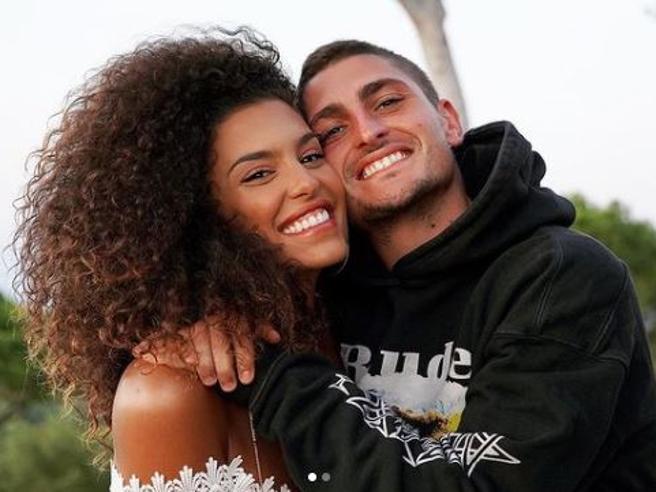 Marco Verratti e la compagna Jessica Aidi (Instagram)