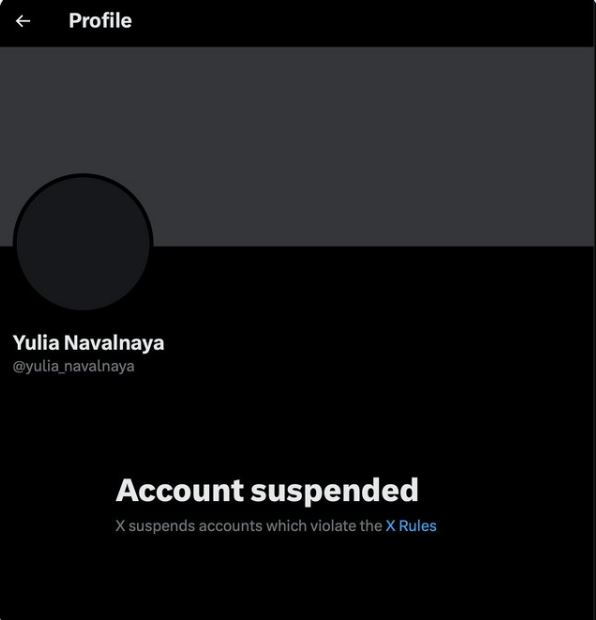 Yulia Navalnaya, sospeso l'account X (ex Twitter) della vedova di Navalny