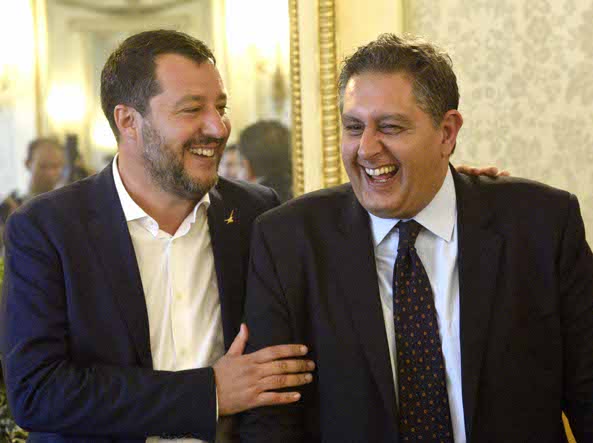 Giovanni Toti con Matteo Salvini