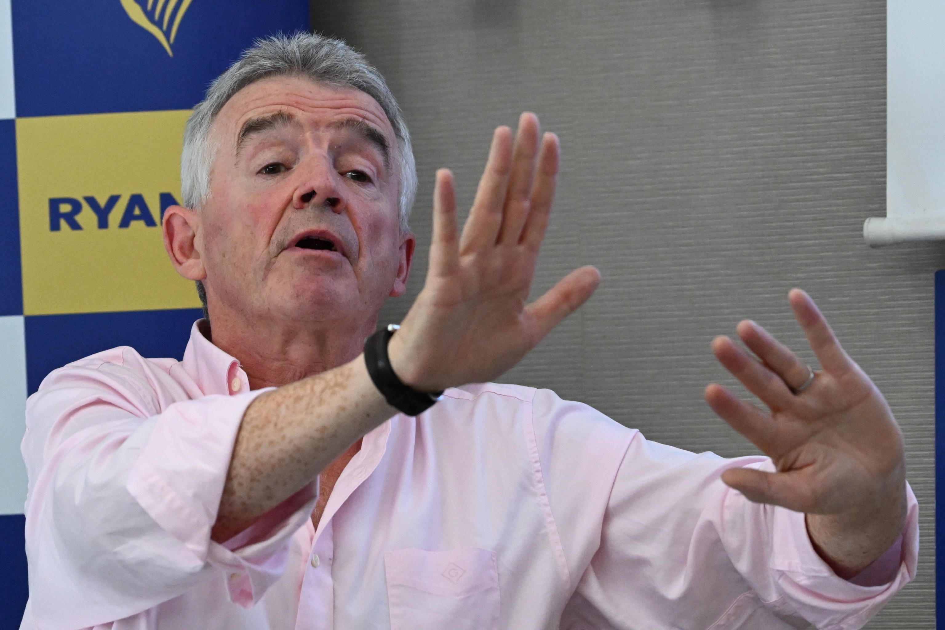 Ryanair group CEO, Michael O'Leary, during the press conference in Rome, Italy, 12 September 2023.  ANSA/MAURIZIO BRAMBATTI