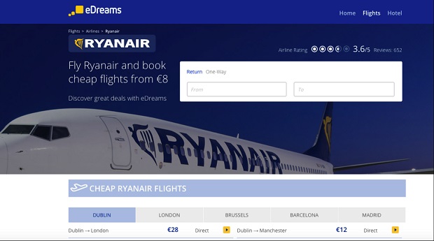 Ryanair segnala eDreams: +216% sulle prenotazioni di biglietti aerei, chiesto intervento Agcom