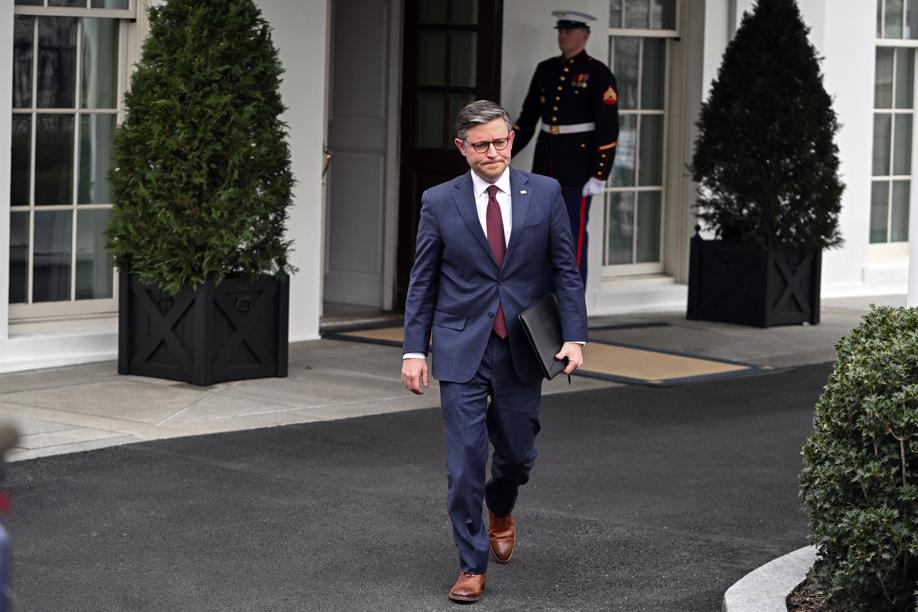 Lo speaker della Camera Mike Johnson a Washington (Getty)