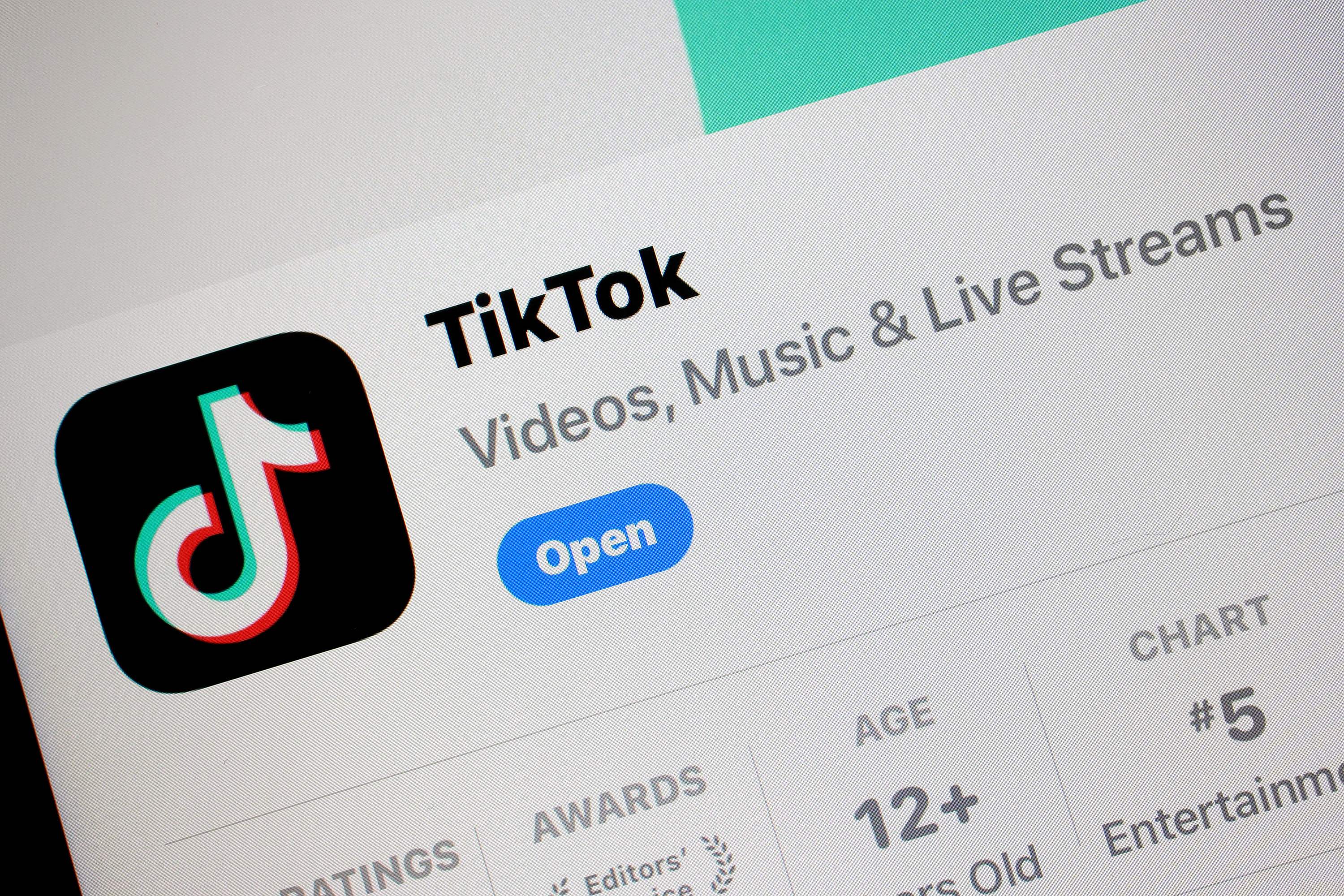MIAMI, FLORIDA - APRIL 24: In this photo illustration, the TikTok app is displayed on an iPhone screen on April 24, 2024 in Miami, Florida. President Joe Biden signed a foreign aid package that includes a bill that would ban TikTok if China-based parent company ByteDance fails to sell the app to an American company within a year. (Photo illustration by Joe Raedle/Getty Images) (Photo by JOE RAEDLE / GETTY IMAGES NORTH AMERICA / Getty Images via AFP)
