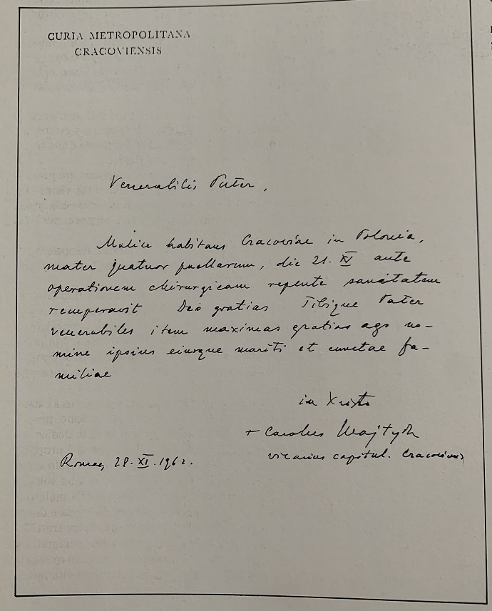 Quando Wojtyla chiese a Padre Pio di salvare Wanda Poltawska dal cancro (e 10 giorni dopo la donna guarì). Le lettere in latino