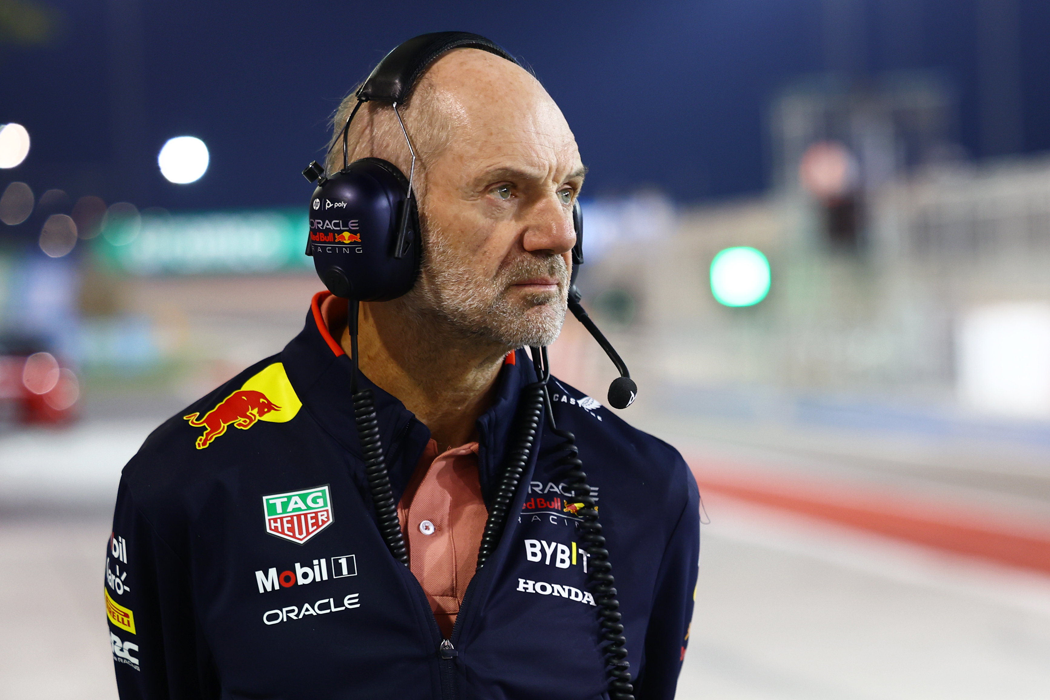 BAHRAIN, BAHRAIN - FEBRUARY 22: Adrian Newey, the Chief Technical Officer of Oracle Red Bull Racing looks on in the Pitlane during day two of F1 Testing at Bahrain International Circuit on February 22, 2024 in Bahrain, Bahrain. (Photo by Mark Thompson/Getty Images)