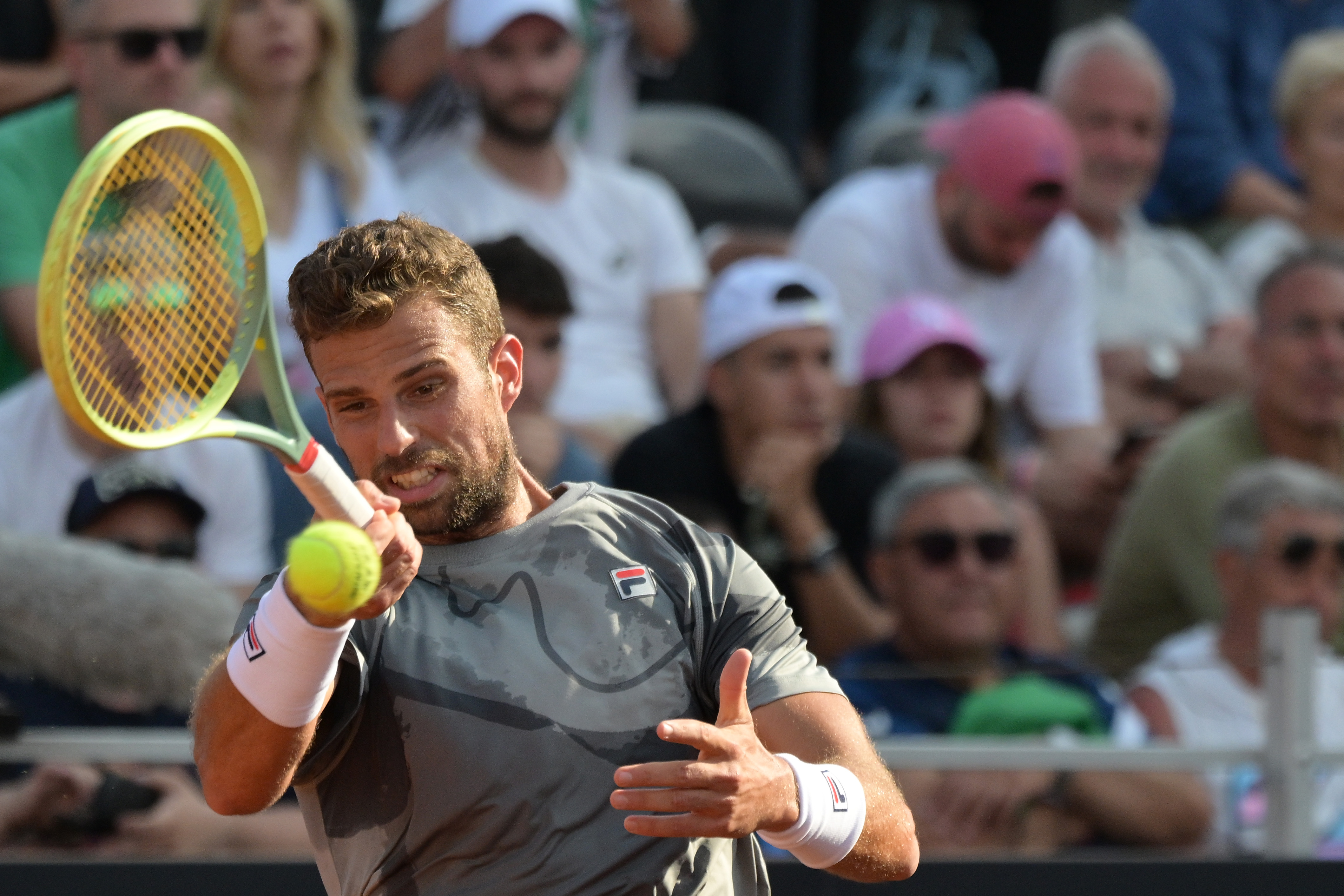 Stefano Napolitano (ITA) during her match against Nicolas Jarry (CHI)   at the Italian Open tennis tournament in Rome, Monday, May 13, 2024.(Alfredo Falcone/LaPresse)