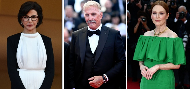 Festival di Cannes, i voti ai look: Costner come Trump (5), Rachida Dati ministeriale (6), Julienne Moore in verde (8)