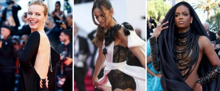 Festival di Cannes, le pagelle ai look: Eva è sempre Eva, 8, Izabel Goulart, dove è il vestito? 6, Didi Stone, nudo d'arte, 7, Elsa Hosk, l'abito fuggente, 5