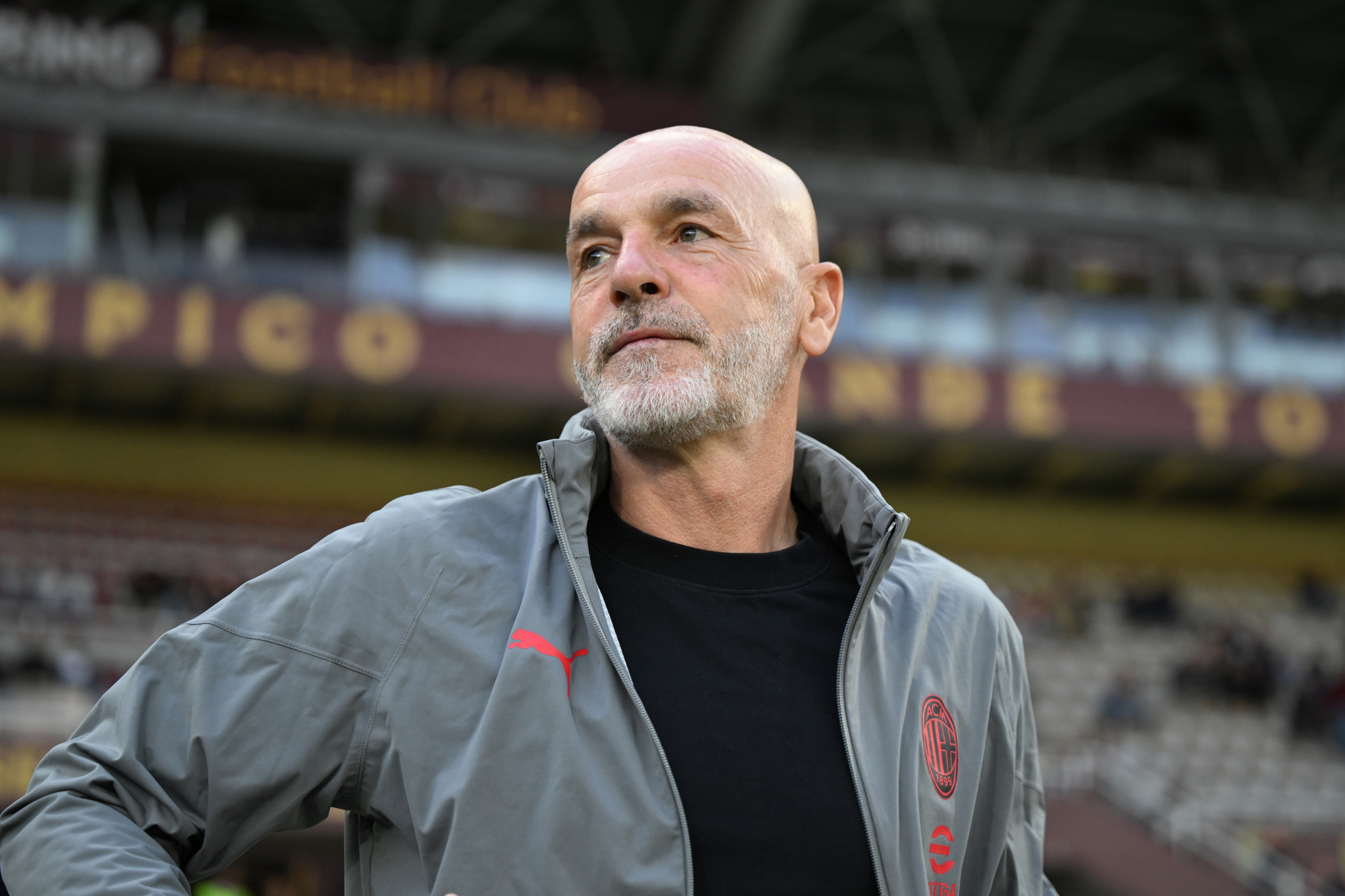TURIN, ITALY - MAY 18:  Head coach of AC Milan Stefano Pioli attends before the Serie A TIM match between Torino FC and AC Milan at Stadio Olimpico di Torino on May 18, 2024 in Turin, Italy. (Photo by Claudio Villa/AC Milan via Getty Images)
