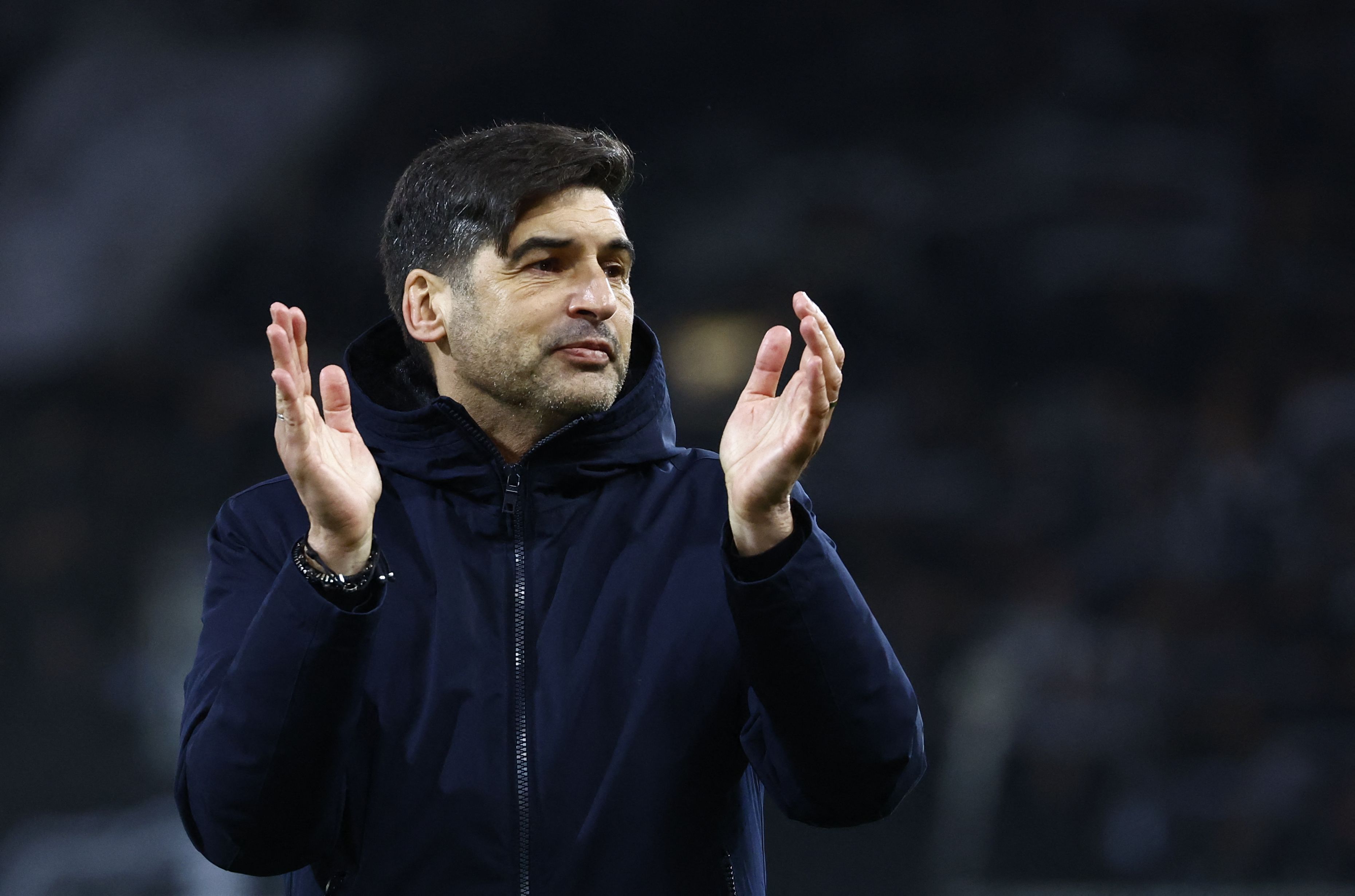 Lille's Portuguese head coach Paulo Fonseca reacts during the UEFA Conference League round of 16 first leg football match between Sturm Graz and LOSC Lille in Graz, Austria on March 7, 2024. (Photo by ERWIN SCHERIAU / APA / AFP) / Austria OUT