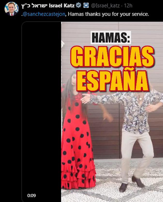 Israele, ministro Katz attacca la Spagna: video polemico sul flamenco per criticare il sostegno alla Palestina
