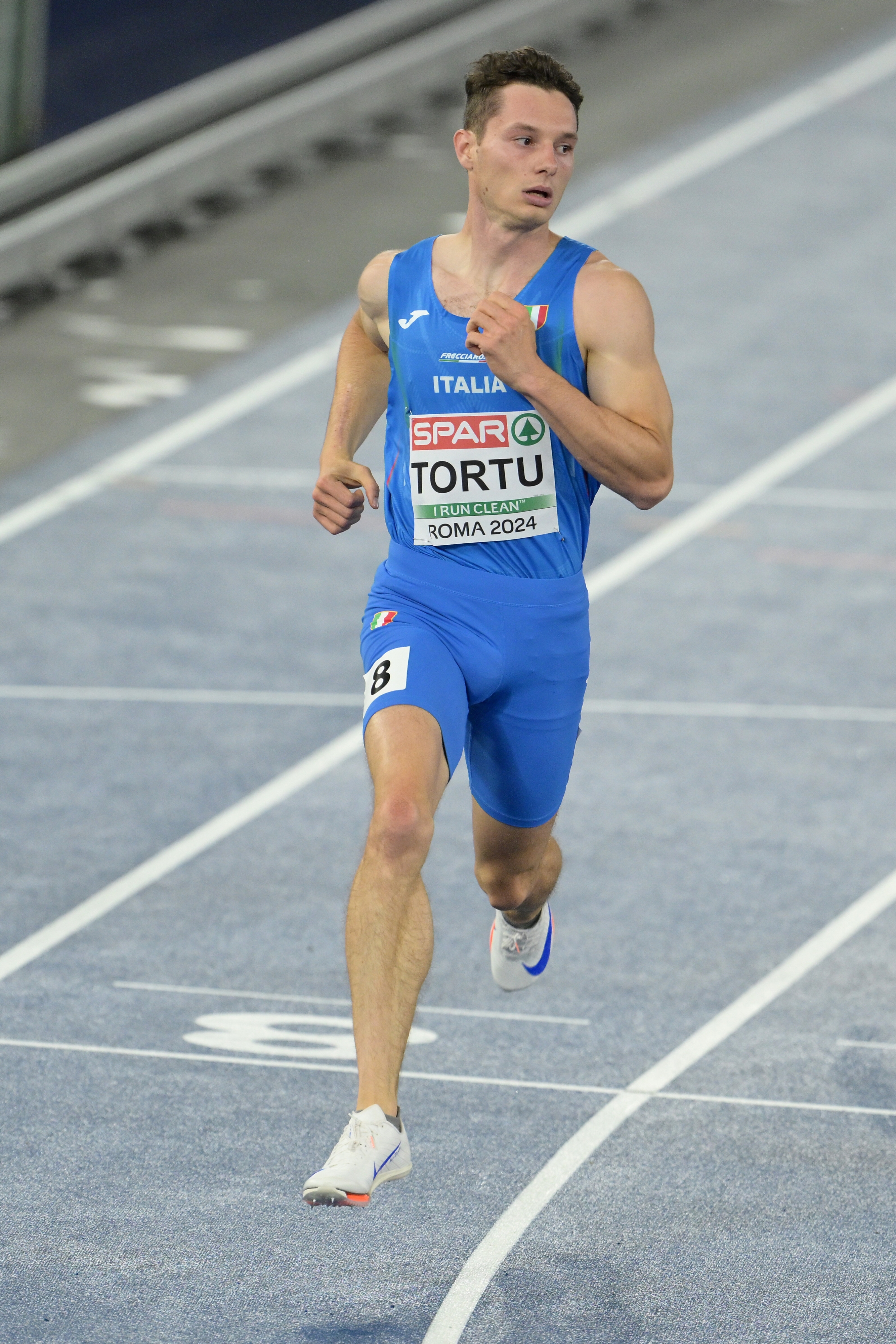 Filippo Tortu Italy during the semi-final of the men's 200 meters during the 26th edition of Rome 2024 European Athletics Championships at the Olympic Stadium in Rome, Italy - Saturday, June 9, 2024 - Sport, Athletics ( Photo by Alfredo Falcone/LaPresse )