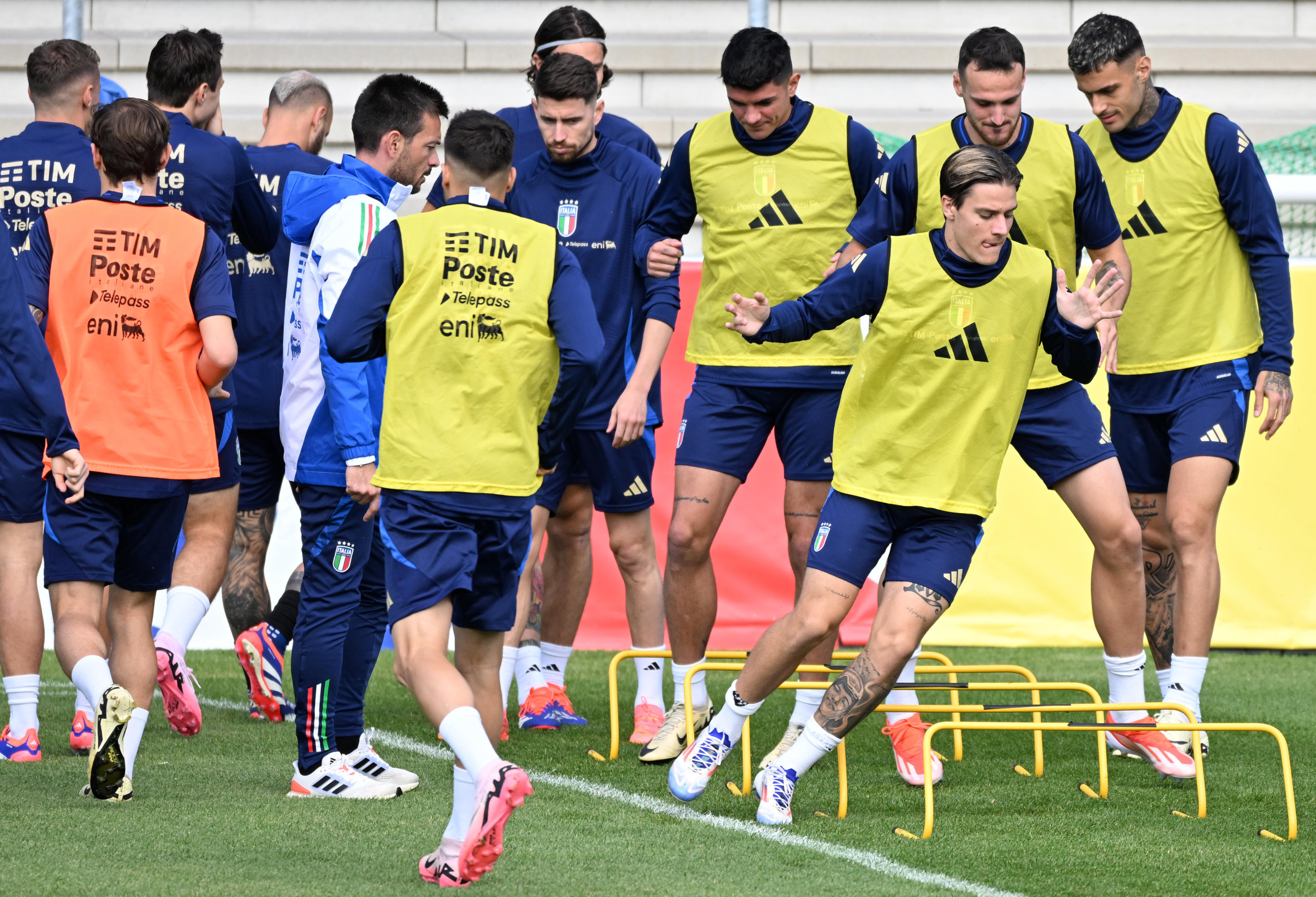 Italys players participate in a training session of the national team in Iserlohn, Germany, 17 June 2024. ANSA/DANIEL DAL ZENNARO