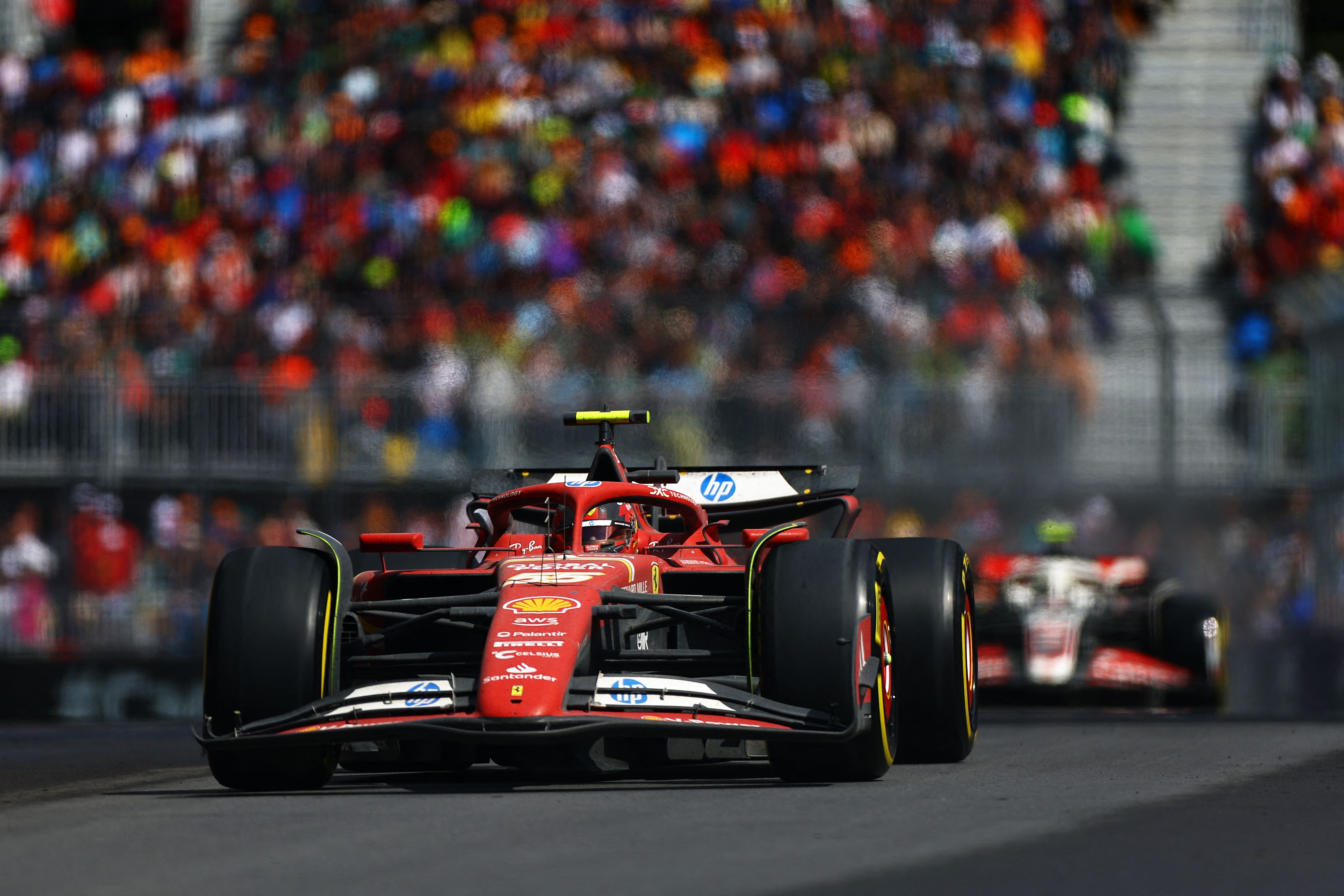 MONTREAL, QUEBEC - JUNE 09: Carlos Sainz of Spain driving (55) the Ferrari SF-24 on track during the F1 Grand Prix of Canada at Circuit Gilles Villeneuve on June 09, 2024 in Montreal, Quebec.   Mark Thompson/Getty Images/AFP (Photo by Mark Thompson / GETTY IMAGES NORTH AMERICA / Getty Images via AFP)