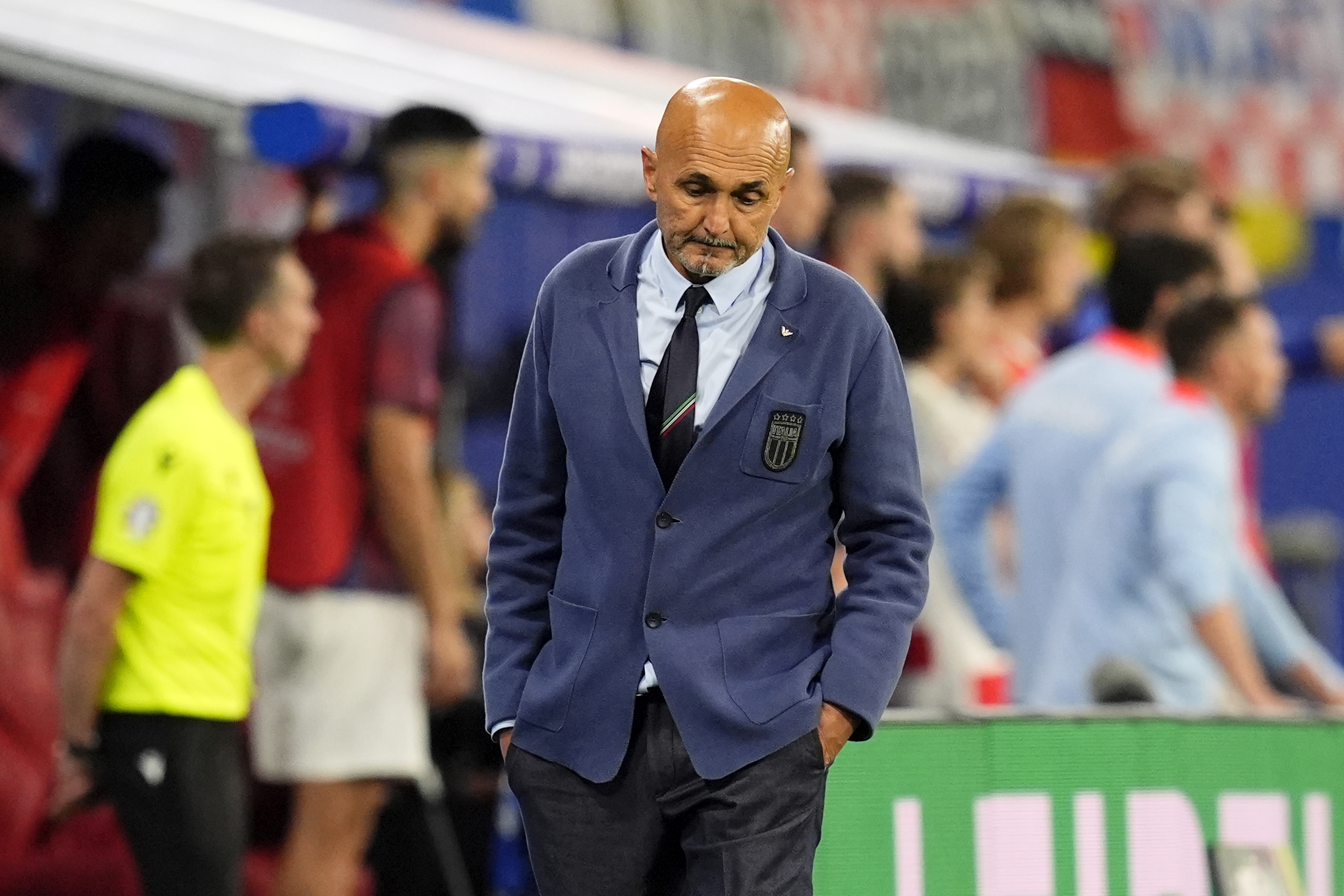 Italy's head coach Luciano Spalletti during the Euro 2024 soccer match between Croatia and Italy at the Leipzig stadium, Lipsia, Germany - Monday 24, June, 2024. Sport - Soccer. (Photo by Fabio Ferrari/LaPresse)