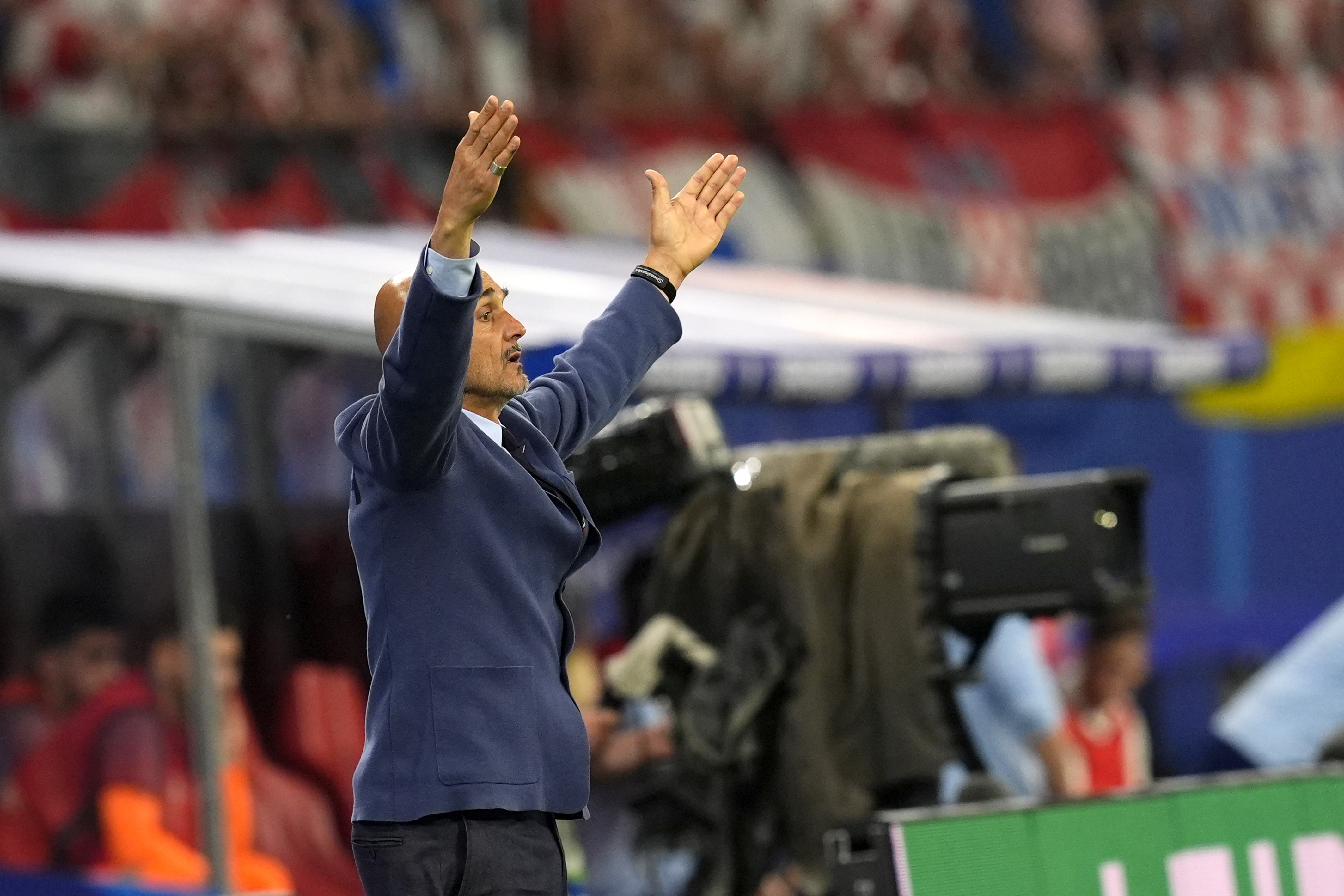 Italy's head coach Luciano Spalletti during the Euro 2024 soccer match between Croatia and Italy at the Leipzig stadium, Lipsia, Germany - Monday 24, June, 2024. Sport - Soccer. (Photo by Fabio Ferrari/LaPresse)