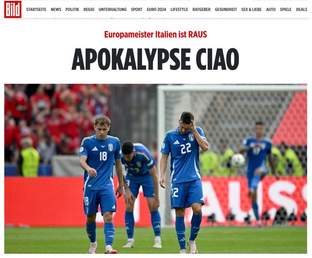 Italia eliminata da Euro 2024, la stampa estera esulta: «Apokalypse Ciao»; «Arrivederci»