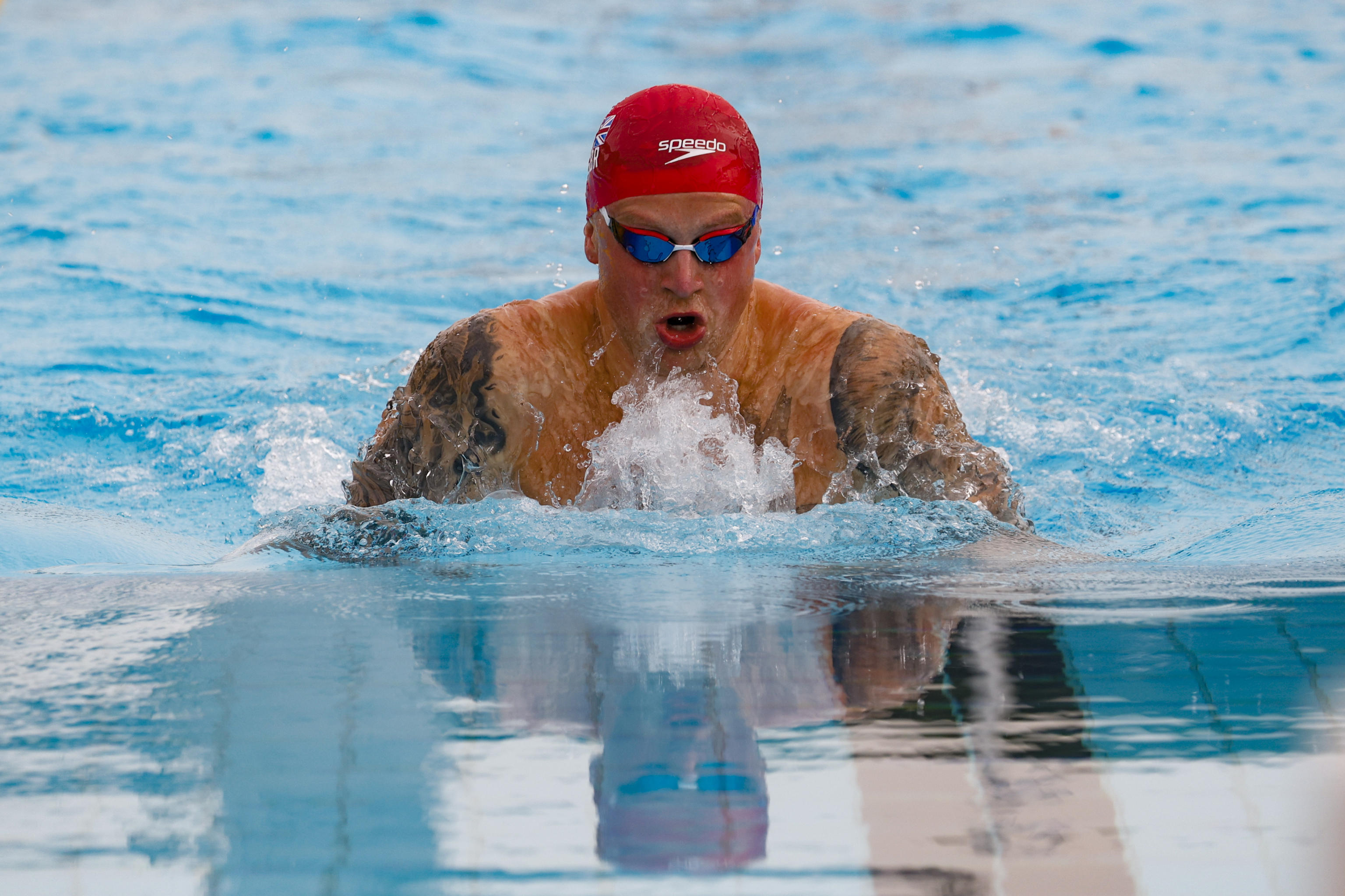 Peaty Adam of Great Britain compete at Men 100m Breaststroke during the 60th Settecolli Swimming Trophy, Rome, 21 June 2024. ANSA/FABIO FRUSTACI