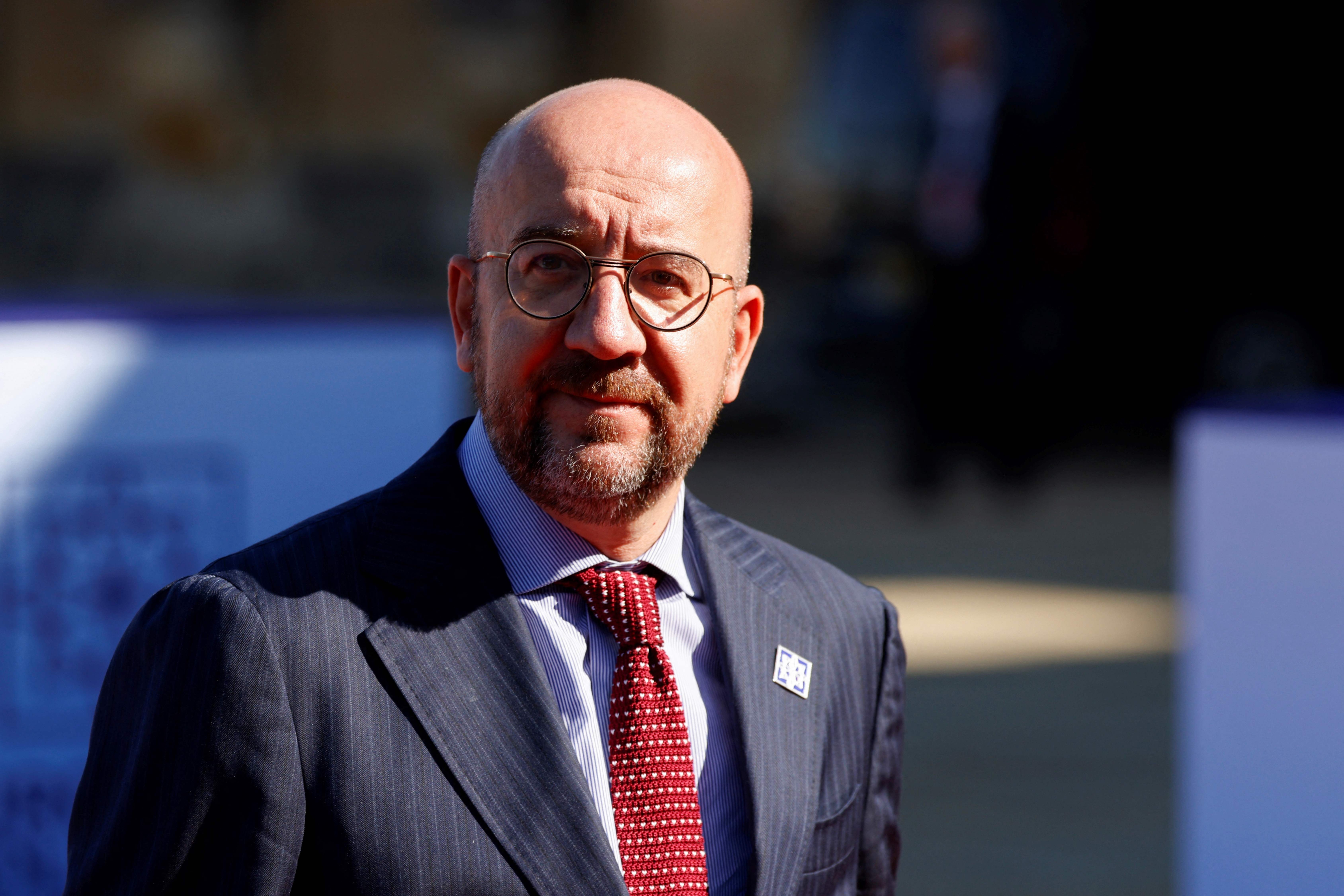 European Council President Charles Michel arrives for the Meeting of the European Political Community at the Blenheim Palace in Woodstock, near Oxford, on July 18, 2024. (Photo by Ludovic MARIN / AFP)