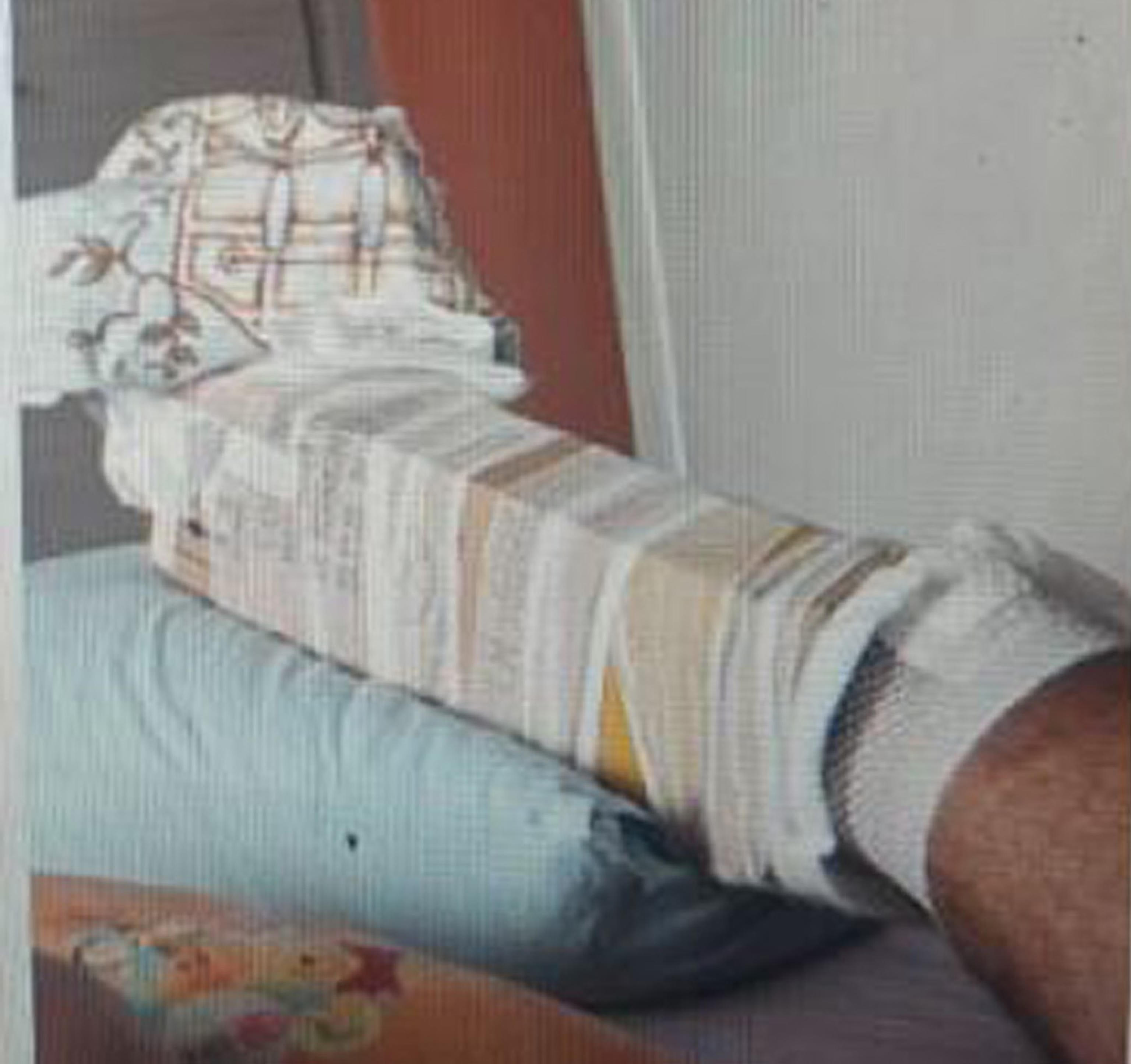 La foto della gamba fasciata con cartone e su fb profilo Natalino natoli. Padre Dell infortunato. Gli ho scritto poco fa finora nn ha risposto