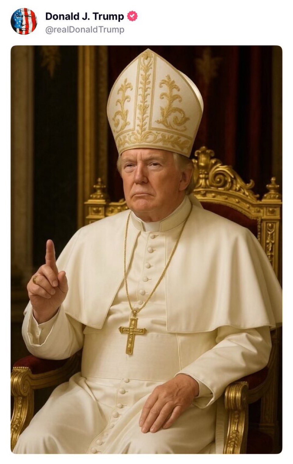 Trump publishes the photomontage dressed as Pope on social media, the post is immediately viral