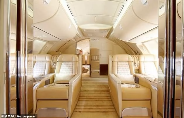 Eleven bathrooms, five kitchens, 40 televisions and golden finishes: the interiors of the new Air Force One Donato in Trump