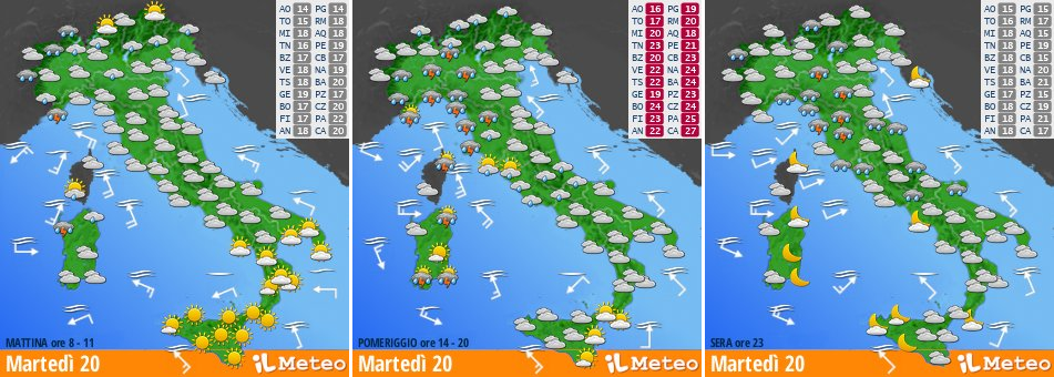 Weather, the forecasts of Monday 19 May:
