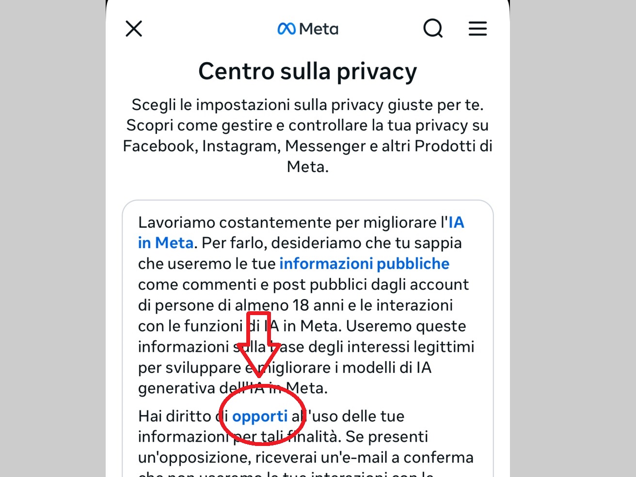 How to « oppose » to the use of our data on Instagram and Facebook to train Meta Ai: the guide