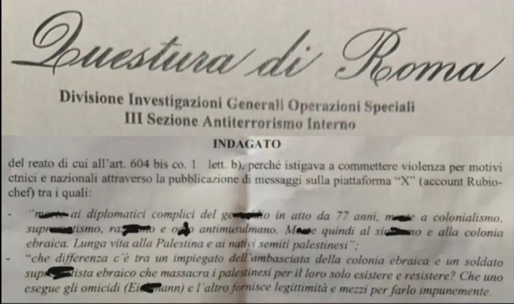 Chef Rubio perquisito dall'antiterrorismo «per i post contro Israele sui  social». Sequestrato il pc | Corriere.it